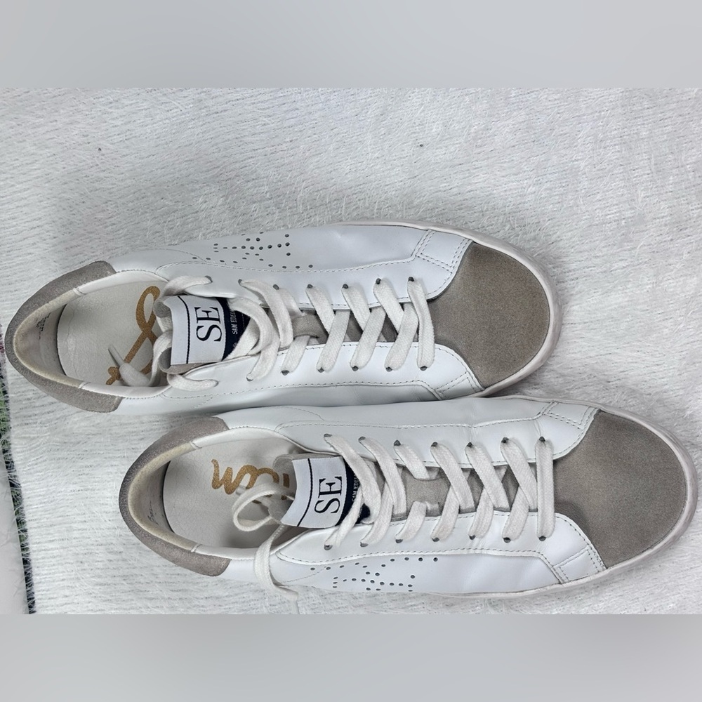 Sam Edelman White and Gray Casual Sneakers - Picture 7 of 12